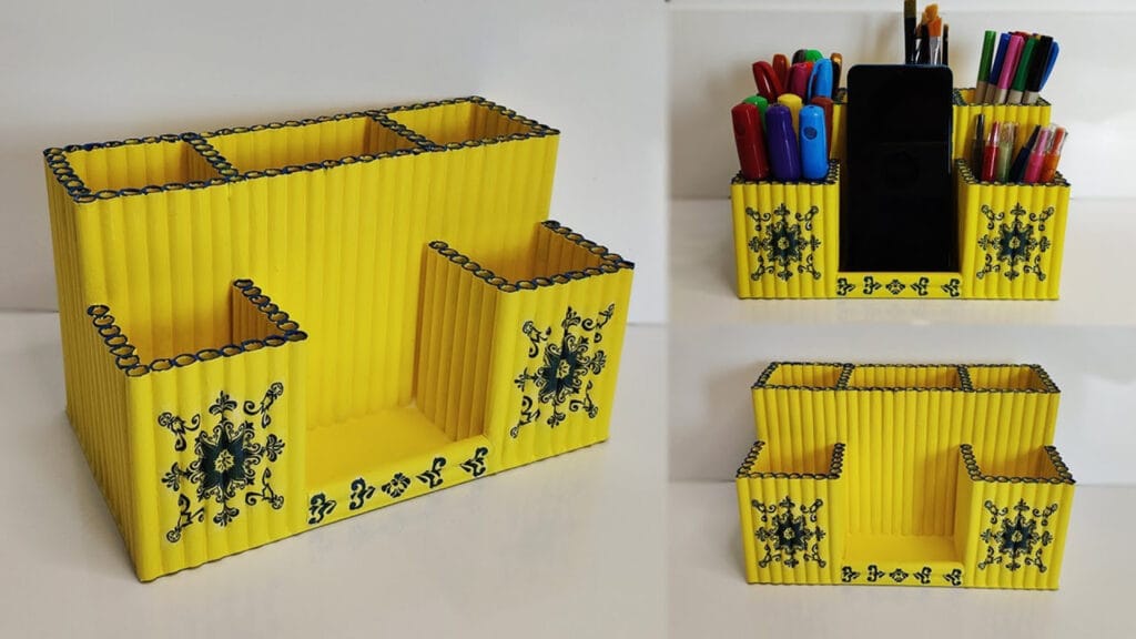 آموزش ساخت جامدادی رومیزی با کاغذ باطله