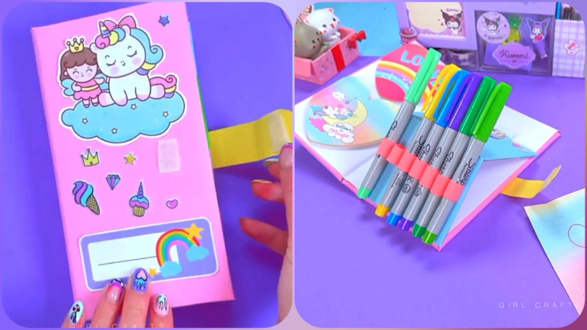 آموزش ساخت کاردستی جامدادی خوشگل و فانتزی دخترانه با کاغذ رنگی در خانه