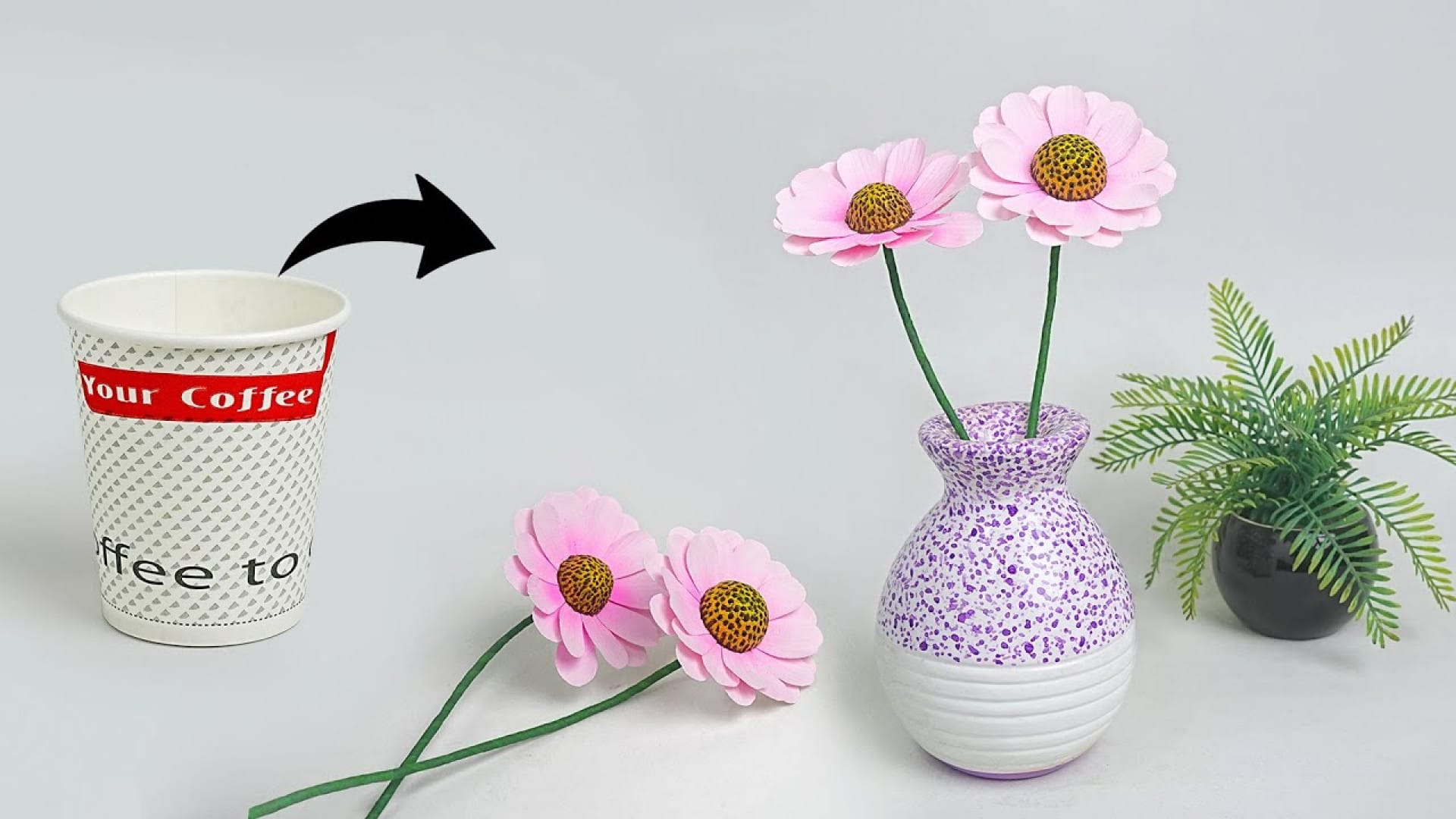 آموزش ایده خلاقانه و آسان برای ساخت کاردستی گل مصنوعی زیبا و تزیینی با لیوان کاغذی