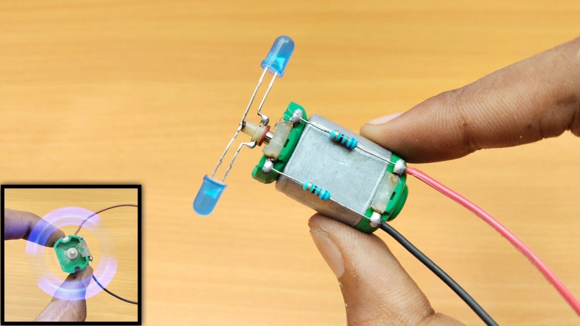 آموزش ساخت کاردستی علمی چراغ گردان با آرمیچر و led