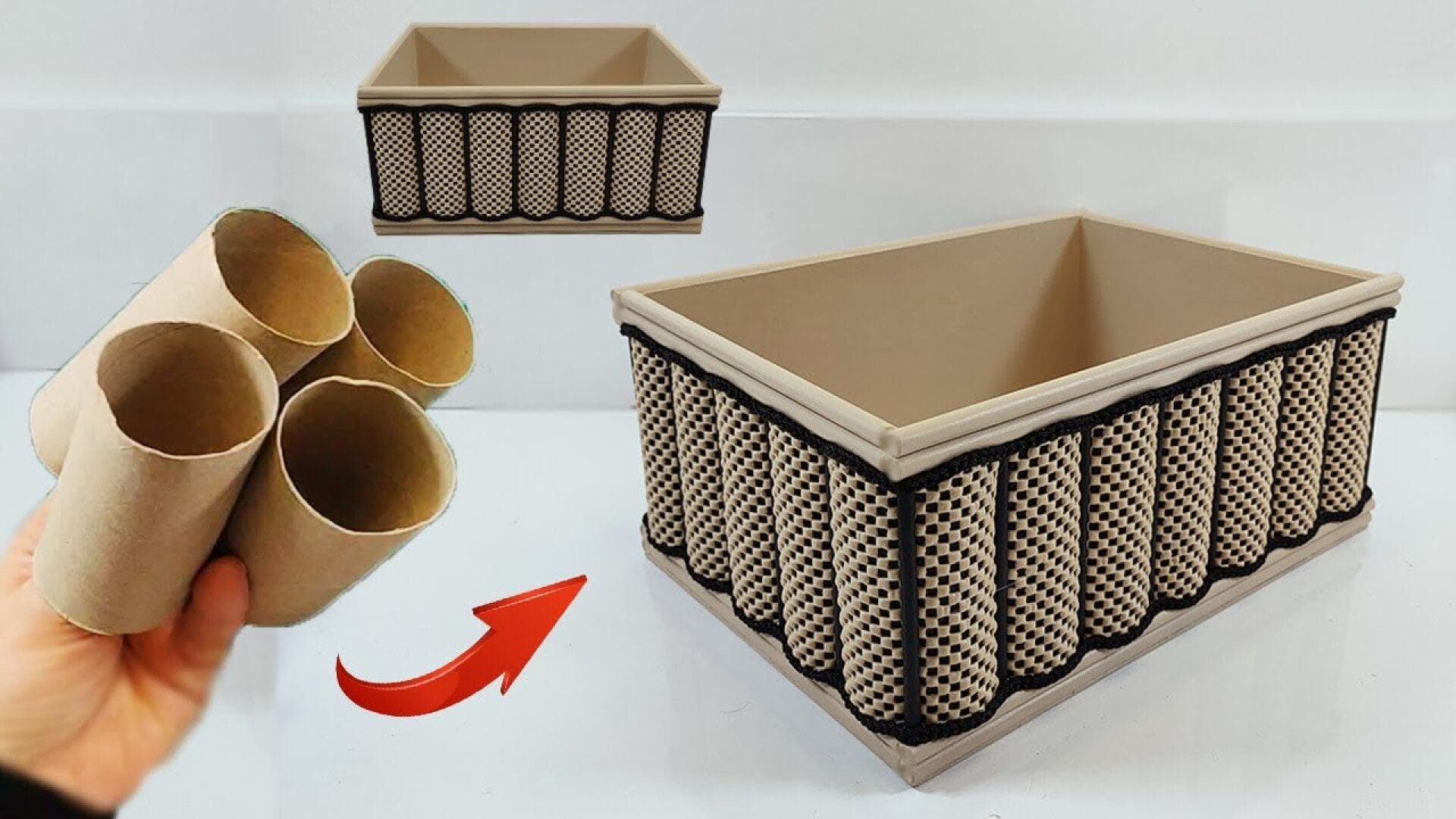 آموزش ساخت سبد زیبا و بسیار کاربردی با رول مقوایی دور ریختنی