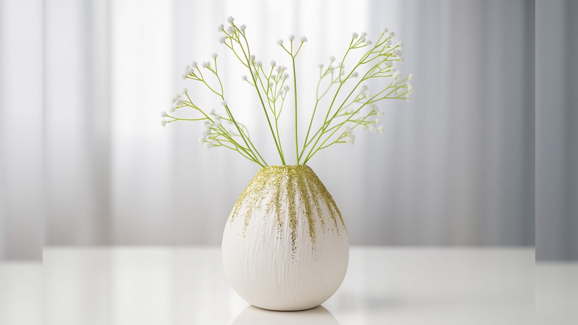 گلدان شیک ساخته شده با دستمال کاغذی و بادکنک با تزیین اکلیل طلایی، ایده ترند ۲۰۲۵