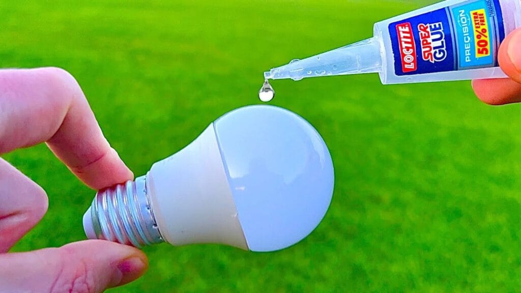 آموزش تصویری تعمیر LED سوخته با چسب قطرهای برای اتصال مجدد سیم و رفع مشکل لامپ خانگی