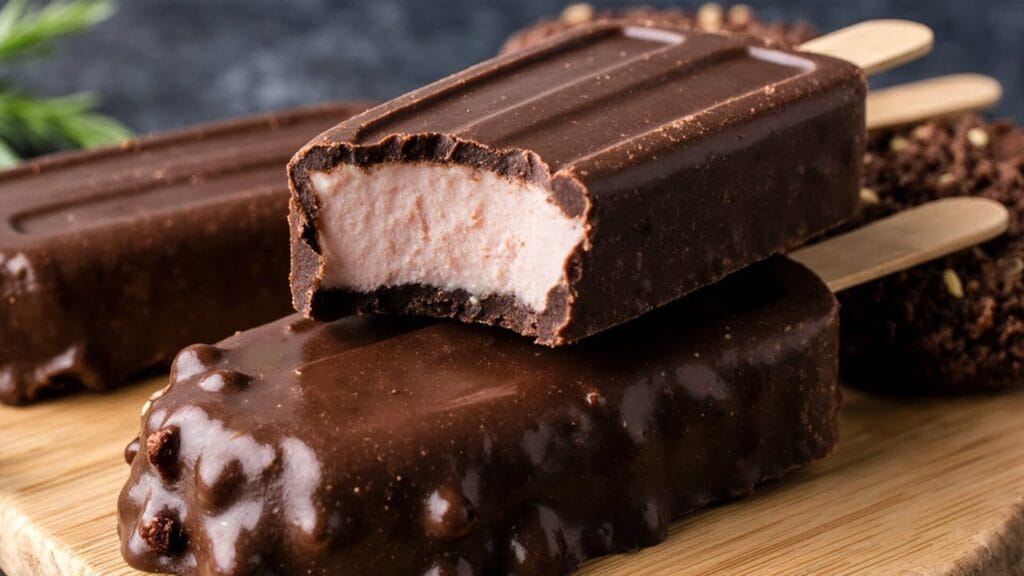 آموزش تصویری درست کردن بستنی سالم بدون شکر با روکش شکلاتی رژیمی در خانه