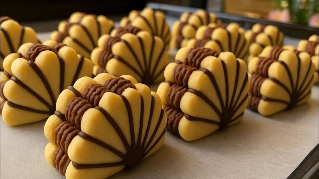 آموزش طرز تهیه بیسکویت خانگی خوشمزه با تزیین شکلاتی