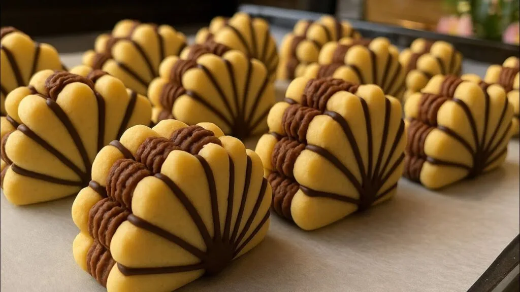 آموزش طرز تهیه بیسکویت خانگی خوشمزه با تزیین شکلاتی