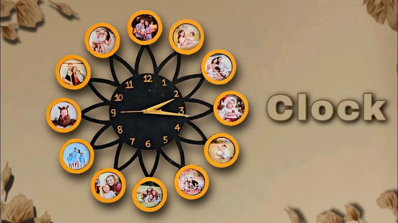 ساخت ساعت دیواری با مقوا ویدیو مدل دکوراتیو با عکس شخصی