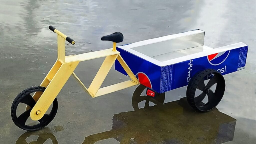 ساخت سه‌چرخه باری با قوطی نوشابه | کاردستی بازیافتی ساده و جذاب