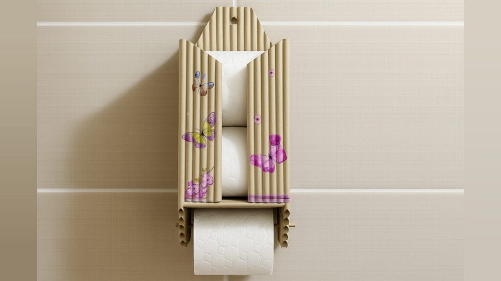 ساخت نگهدارنده دستمال رولی تزیینی با کاغذ باطله