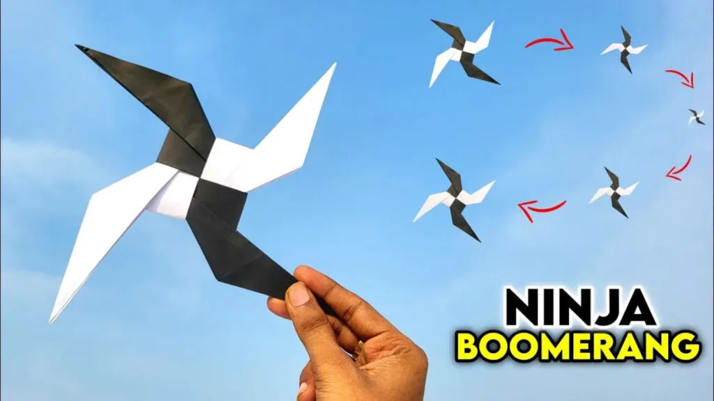 آموزش ساخت بومرنگ ستاره نینجا کاغذی با اوریگامی آسان و سریع