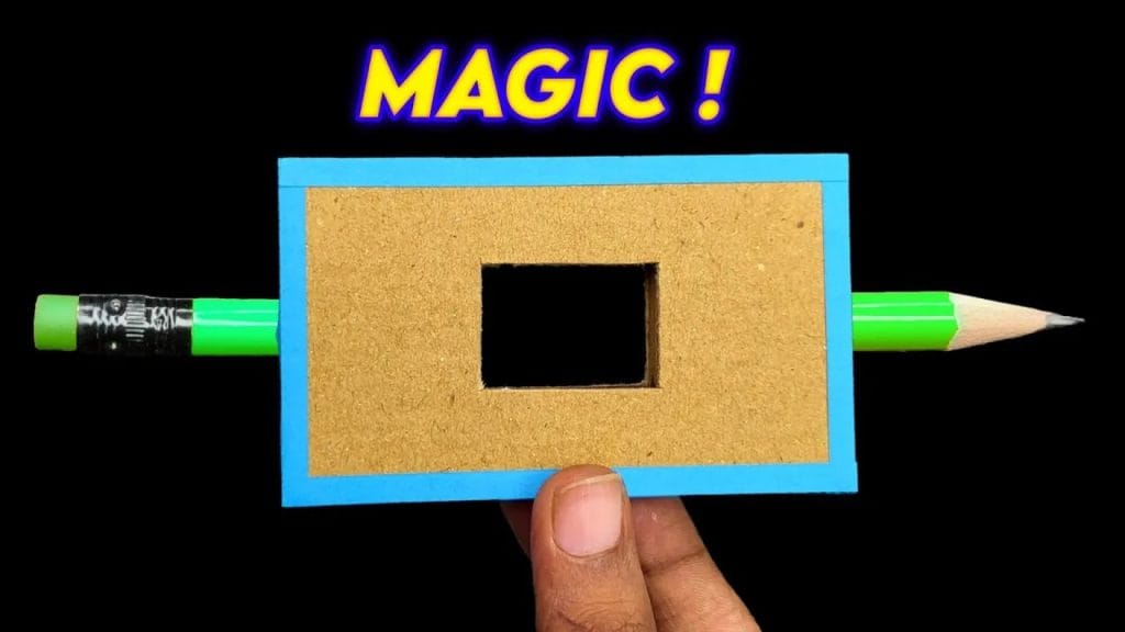 ویدیو آموزش ساخت کاردستی جادویی با مقوا و ترفند مداد عبوری