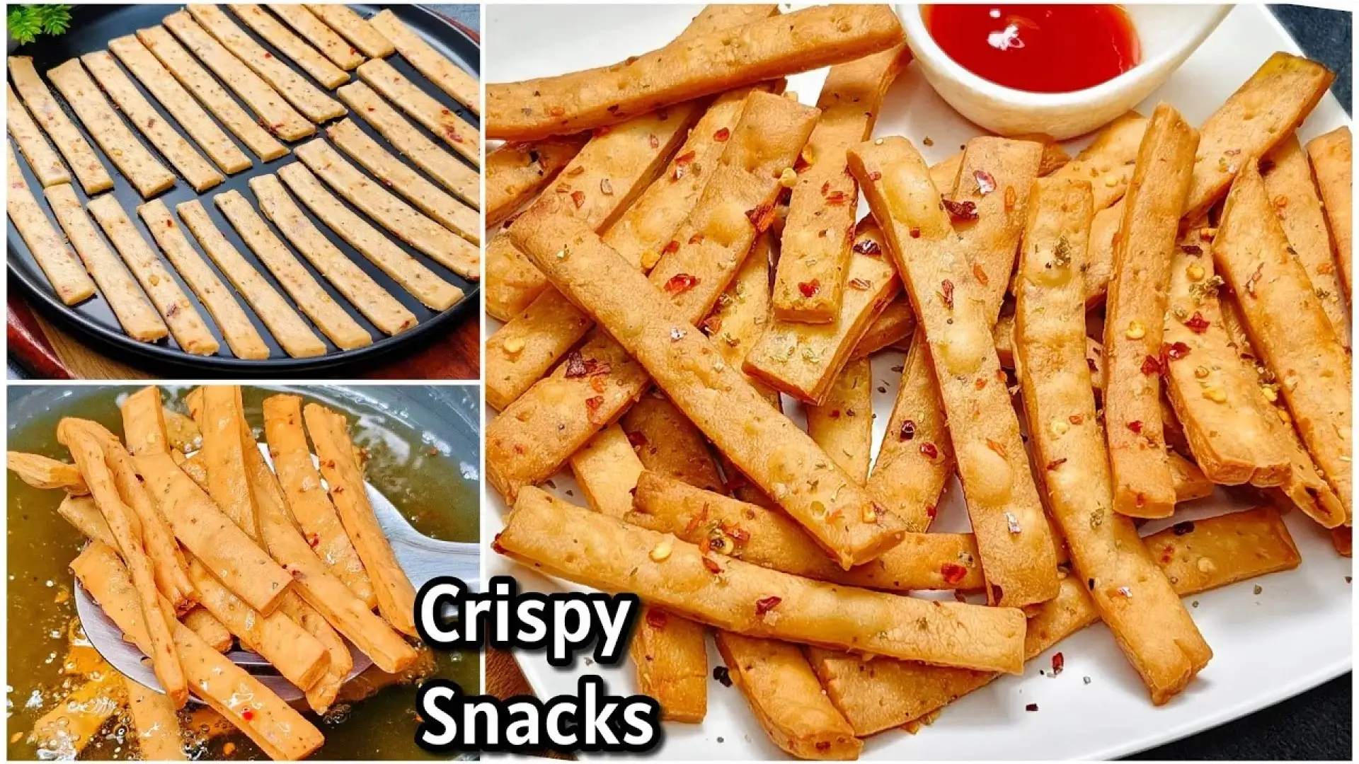 اسنک ترد خانگی؛ نوارهای سرخشده آردی با فلفل قرمز