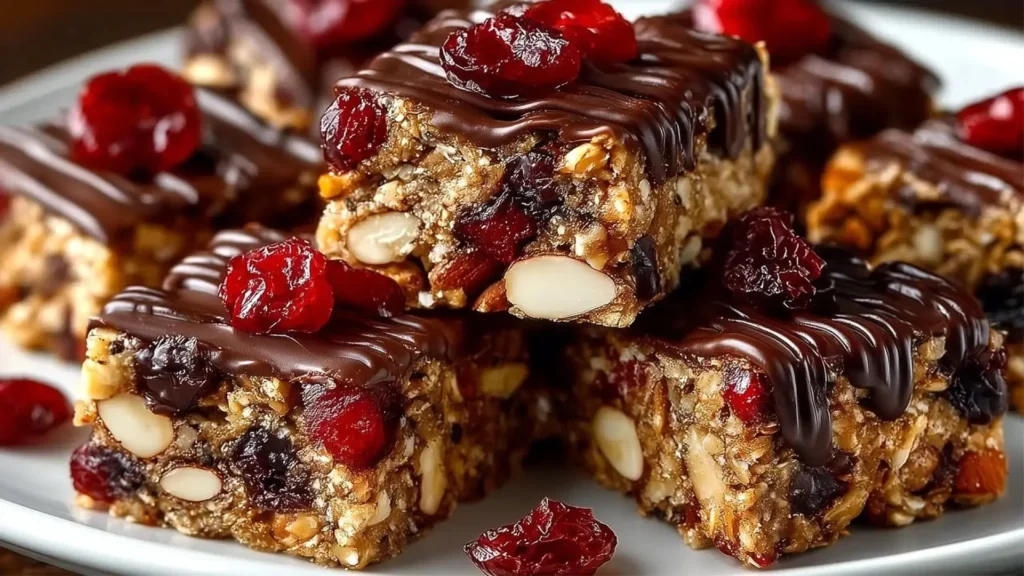 بار انرژی زا خانگی با جو پرک، آجیل و شکلات