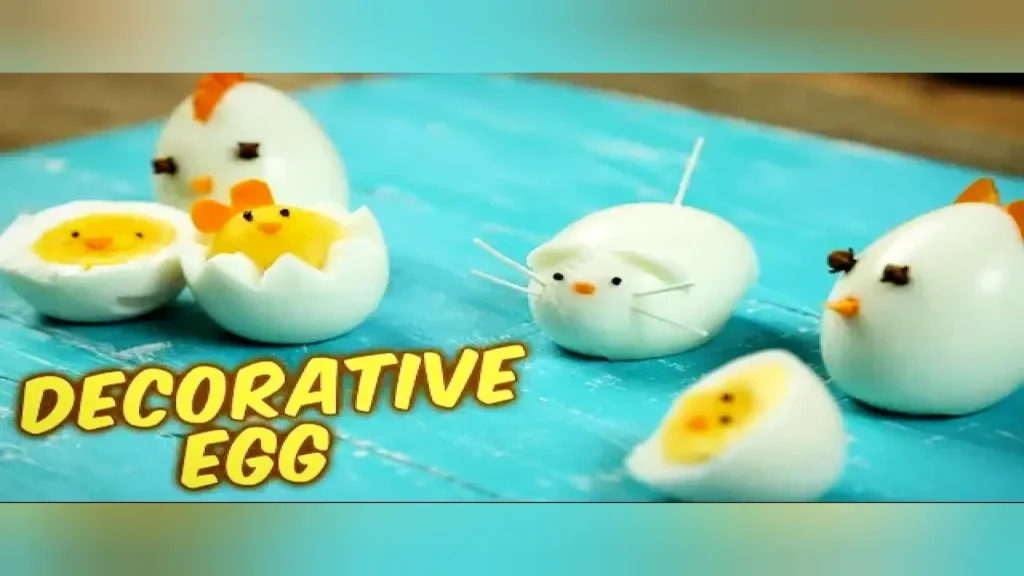 تخممرغهای آبپز تزئینشده به شکل جوجه و خرگوش با مواد خوراکی