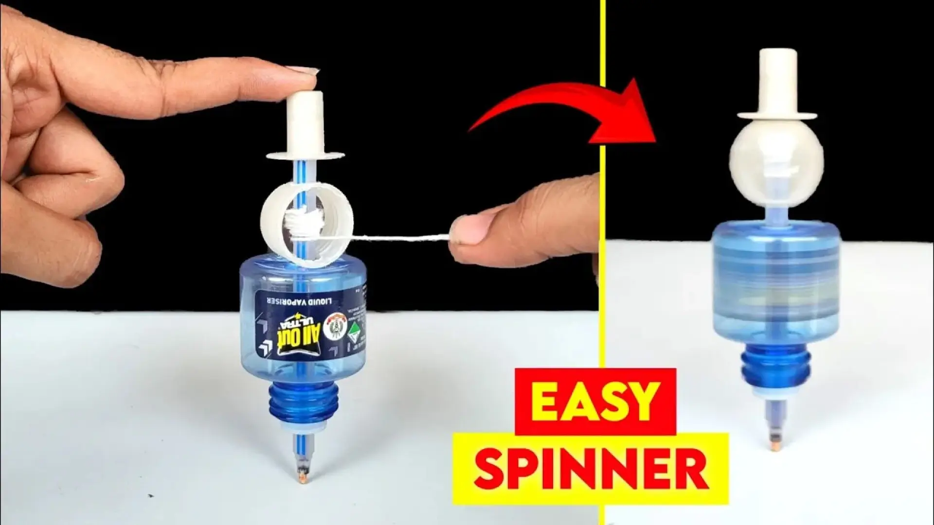 کاردستی فرفره با بطری پلاستیکی و نخ برای مدرسه ابتدایی