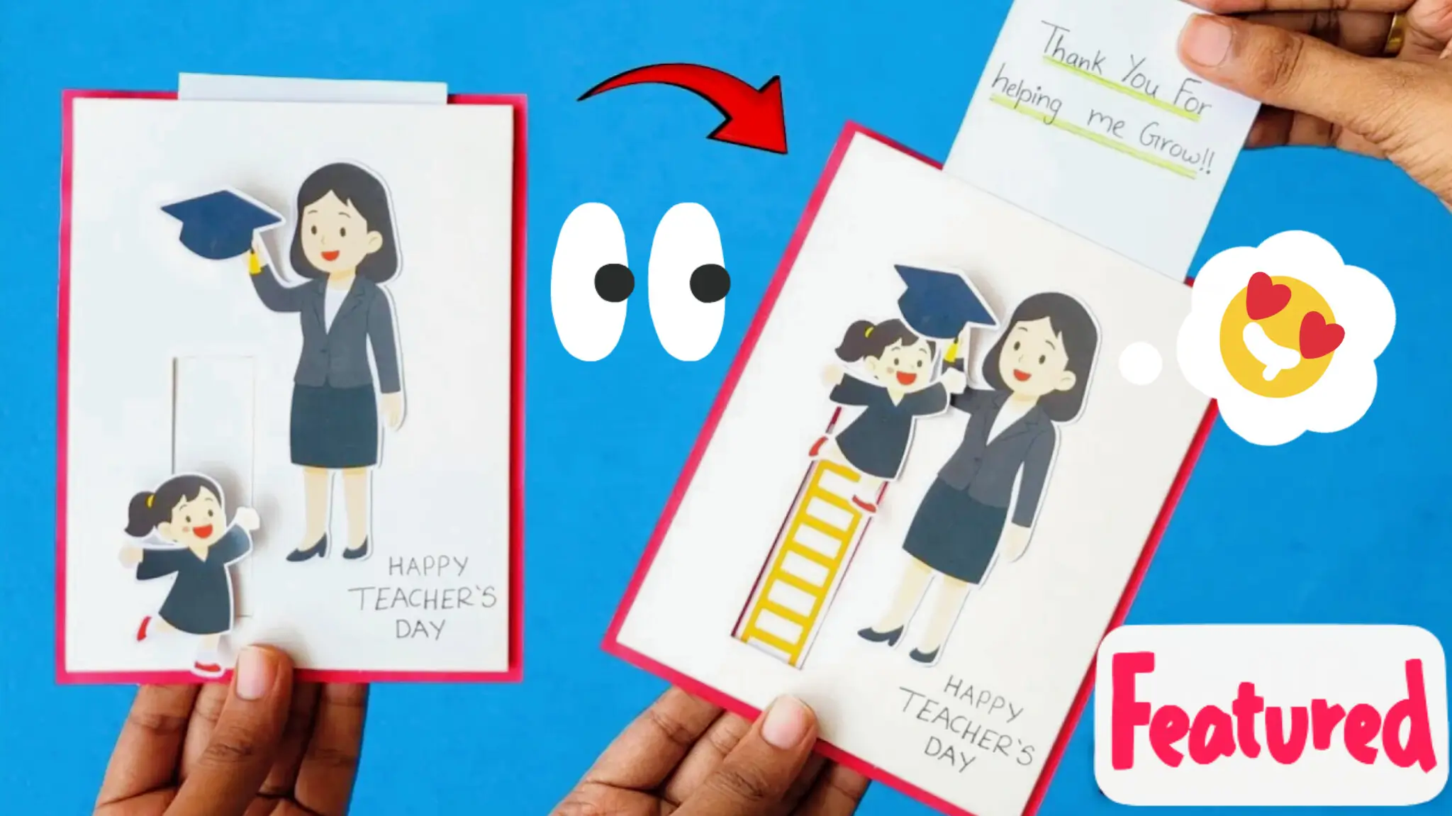 کارت تبریک روز معلم با طراحی سهبعدی متحرک شامل دانشآموز و معلم به همراه پیام سپاسگزاری