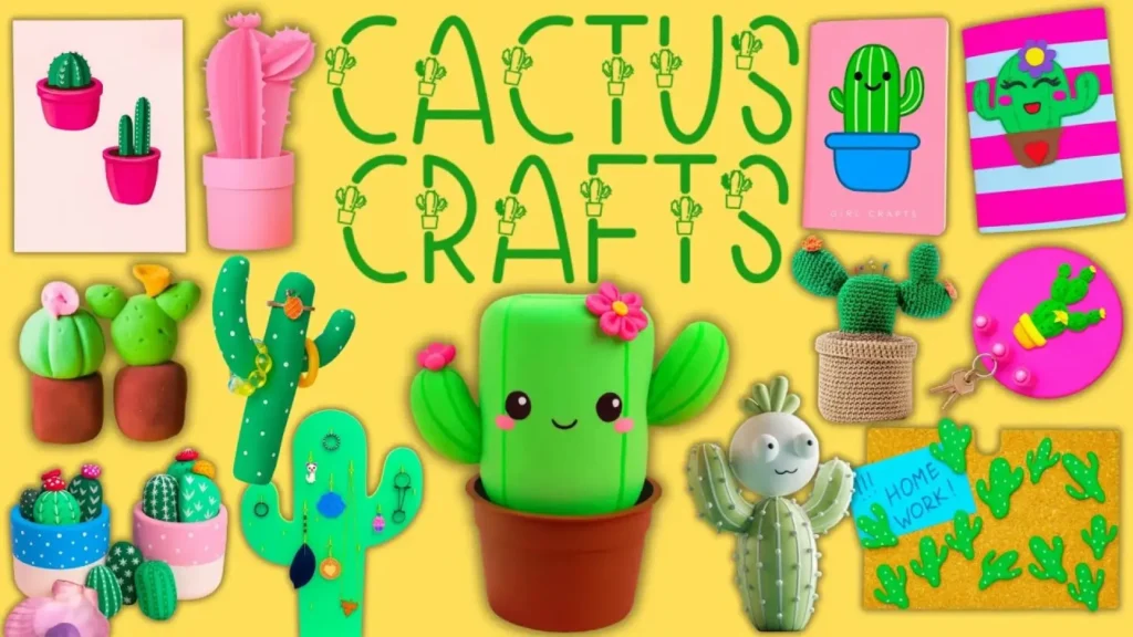 کاردستی های کیوت و فانتزی آسان ساخته شده با لوازم ساده و در دسترس با طرح کاکتوس