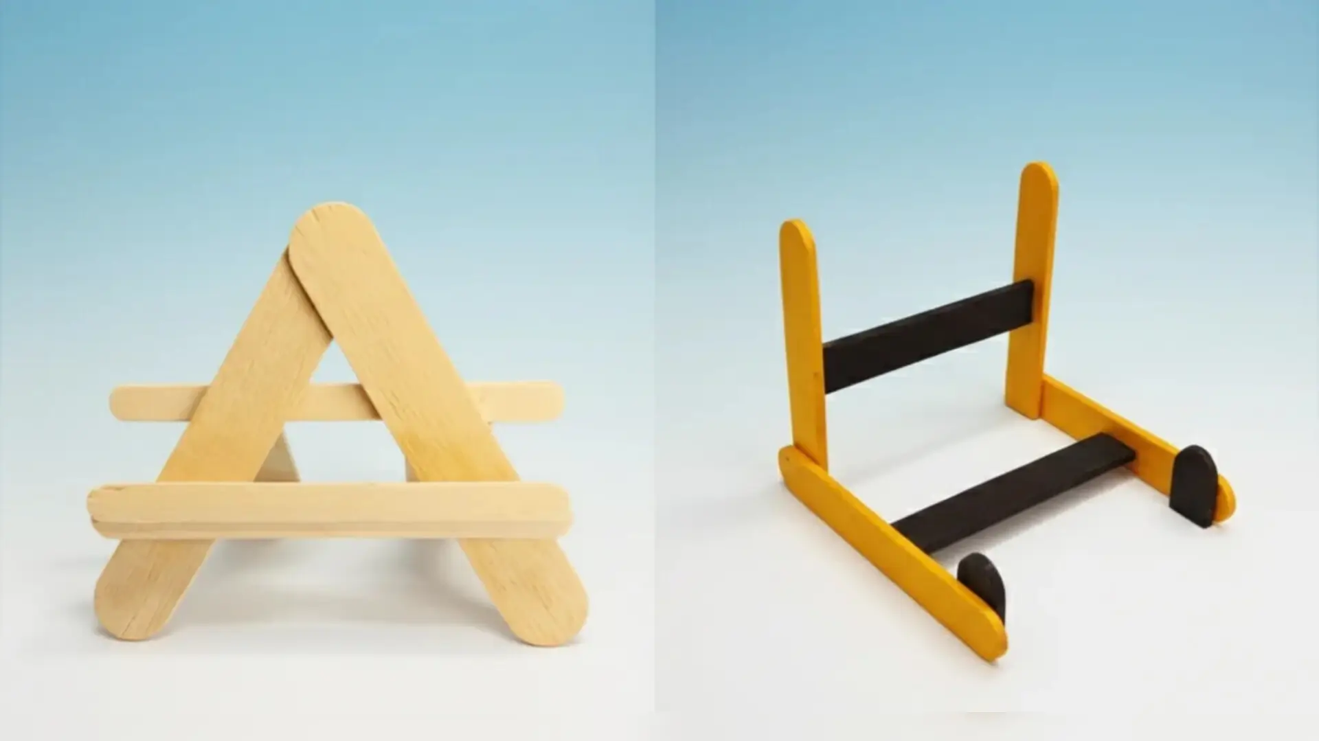 دو پایه نگهدارنده موبایل ساخته شده با چوب بستنی و به ساده‌ترین روش ممکن در خانه