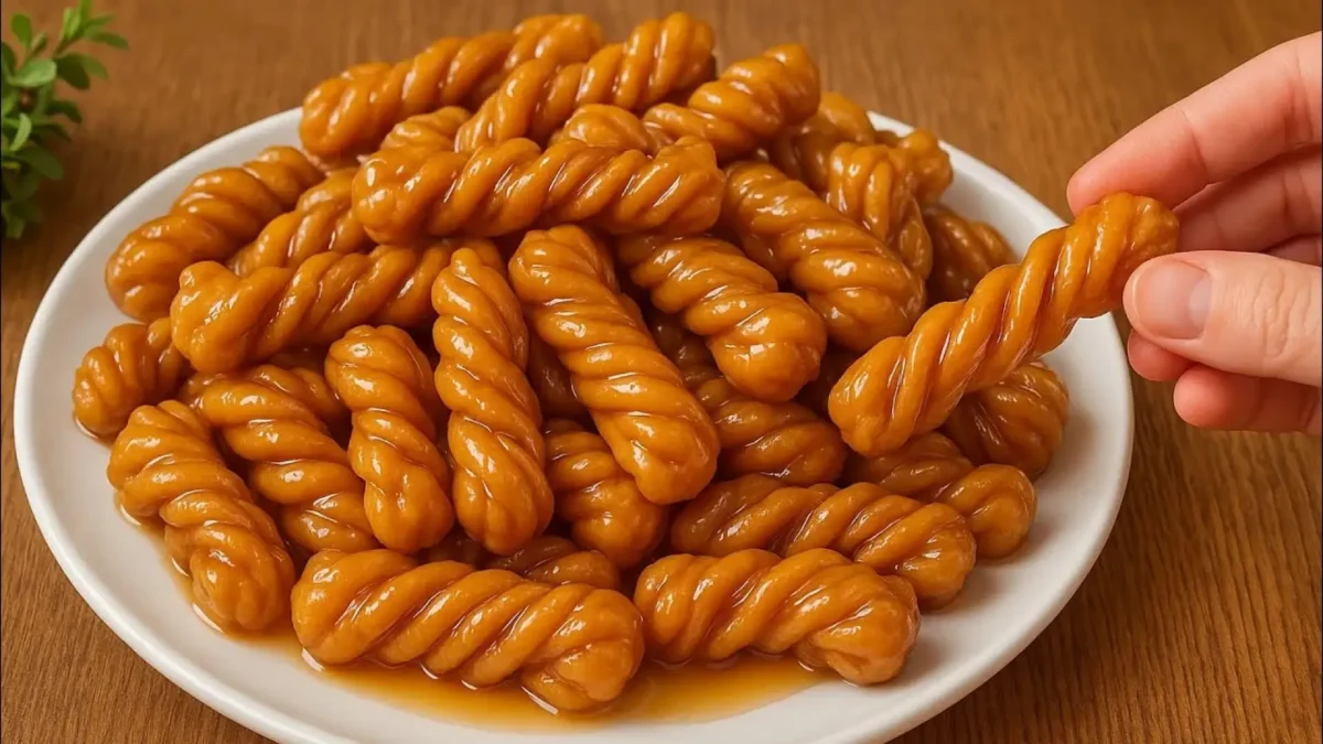 طرز تهیه دونات پیچی شهد دار و براق سرخ شده مناسب عصرانه بدون نیاز به فر