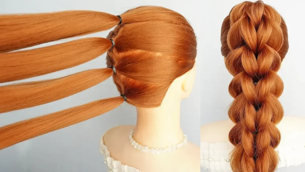 آموزش مرحله‌ای بافت مو حجیم و صاف روی مانکن، مدل بافت درشت و مرتب از پشت سر